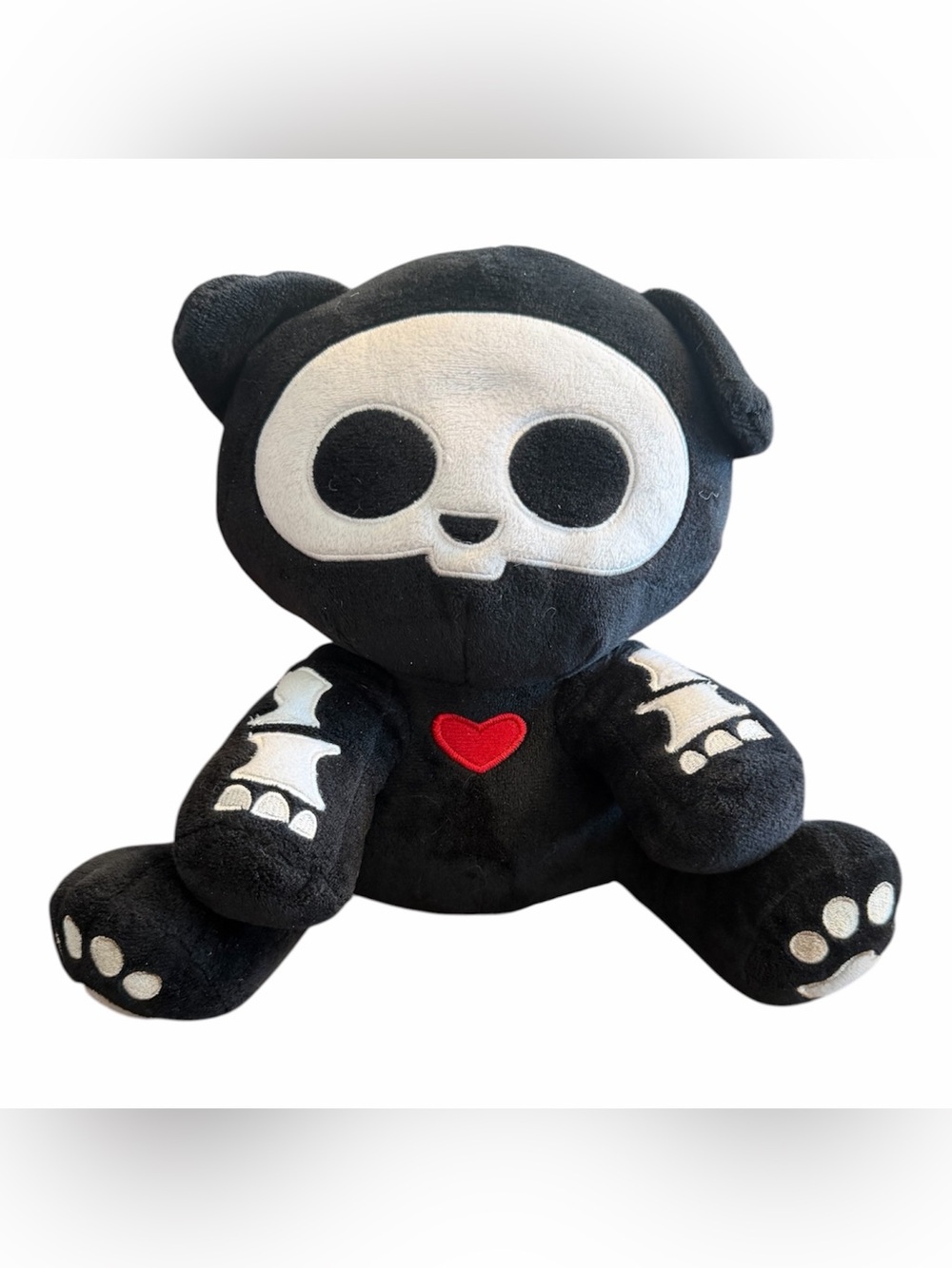 Skelanimals Kit The Cat Plush Stuffed Animal Black Skeleton Kitty Cute Cuddly 8"